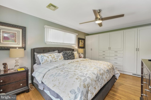 3305 Shirley Ln, Chevy Chase, MD 20815 - bedroom with light wood-type flooring, a closet, and ceiling fan