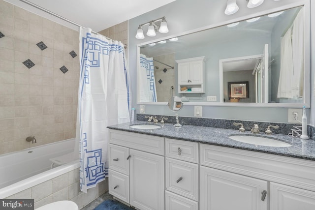 3305 Shirley Ln, Chevy Chase, MD 20815 - bathroom featuring tiled shower / bath combo and double vanity