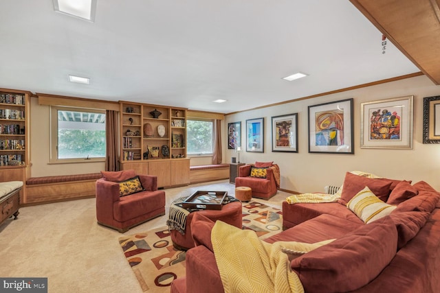 3305 Shirley Ln, Chevy Chase, MD 20815 - living room with light colored carpet and crown molding