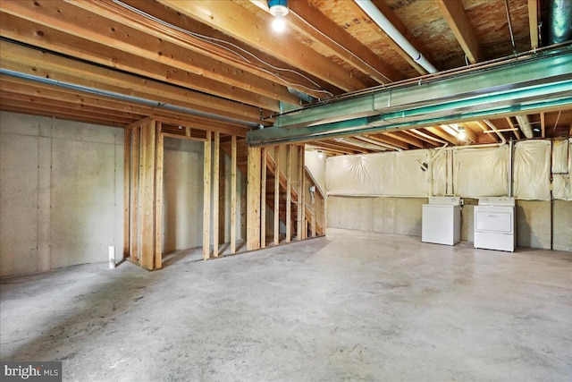 104 Seabreeze, Winchester, VA 22602 - unfinished basement featuring separate washer and dryer