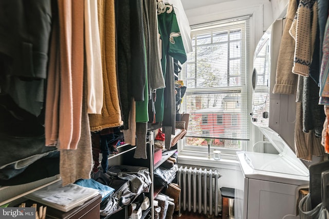 5217 Greene St, Philadelphia, PA 19144 - spacious closet featuring washer / clothes dryer and radiator