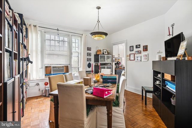 5217 Greene St, Philadelphia, PA 19144 - dining area with baseboards and cooling unit