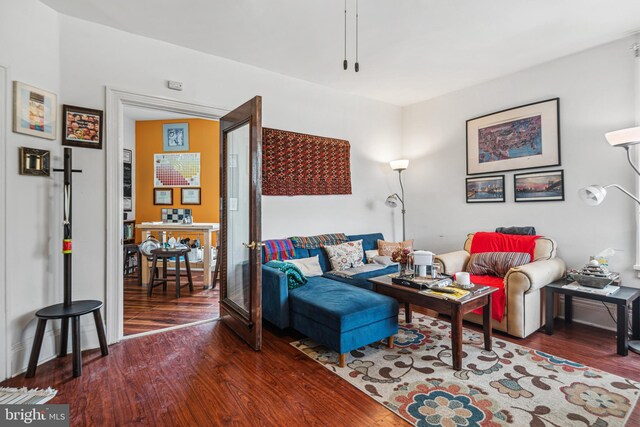 5217 Greene St, Philadelphia, PA 19144 - living room with wood finished floors