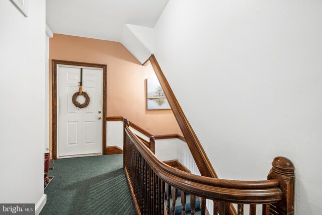 5217 Greene St, Philadelphia, PA 19144 - hallway featuring carpet floors and an upstairs landing
