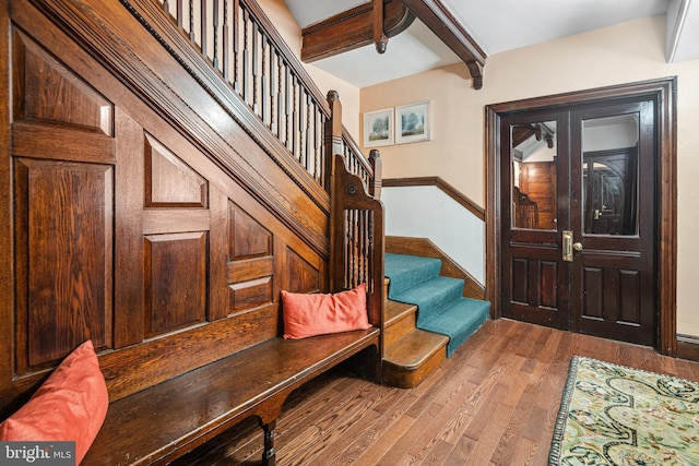 5217 Greene St, Philadelphia, PA 19144 - entryway featuring stairs and wood finished floors