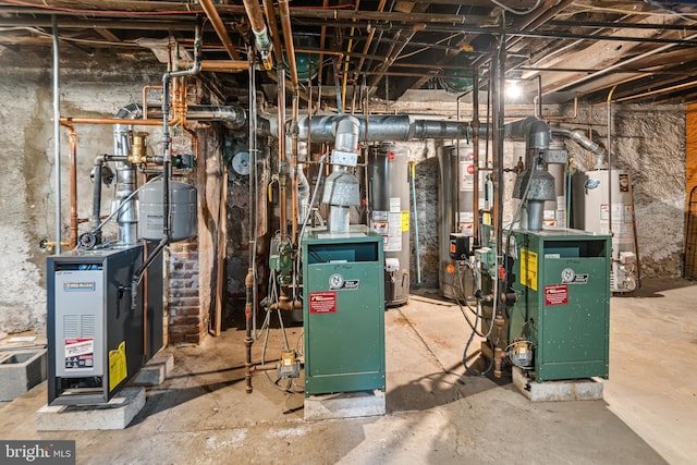 5217 Greene St, Philadelphia, PA 19144 - utility room featuring gas water heater and a heating unit