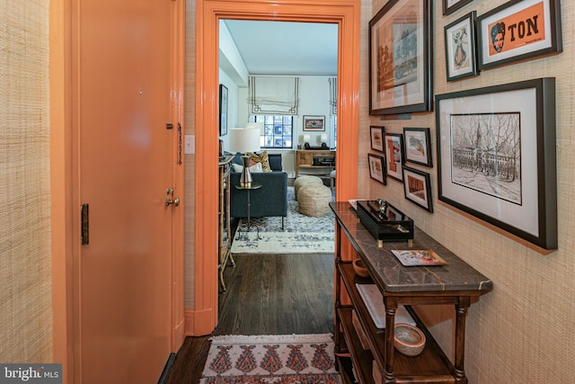 31 Palmer Sq W Unit A, Princeton, NJ 08542 - hall featuring dark wood-style flooring