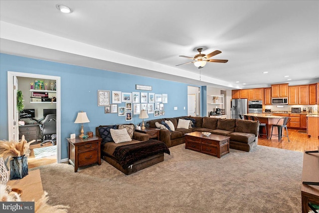 10 Warbler Ct, Stafford, VA 22554 - living area with recessed lighting, a ceiling fan, and light wood finished floors
