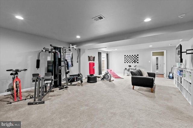 10 Warbler Ct, Stafford, VA 22554 - workout area with visible vents, recessed lighting, and carpet