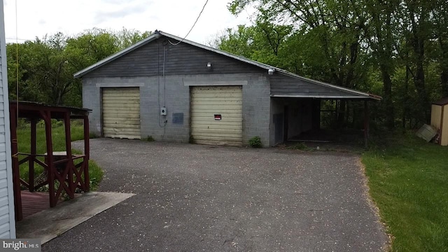 garage with a garage