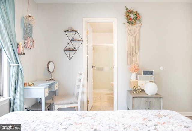 bedroom featuring tile patterned flooring