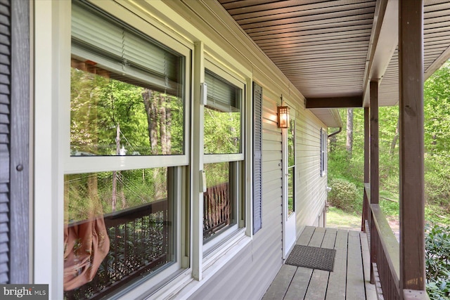 deck featuring covered porch