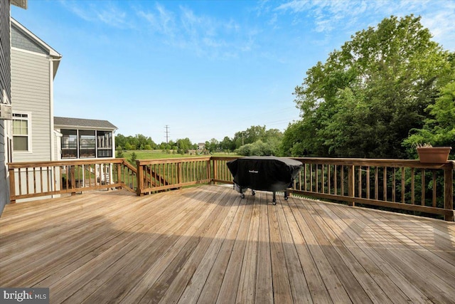 40918 White Clover Ln, Aldie, VA 20105 - wooden deck featuring a sunroom