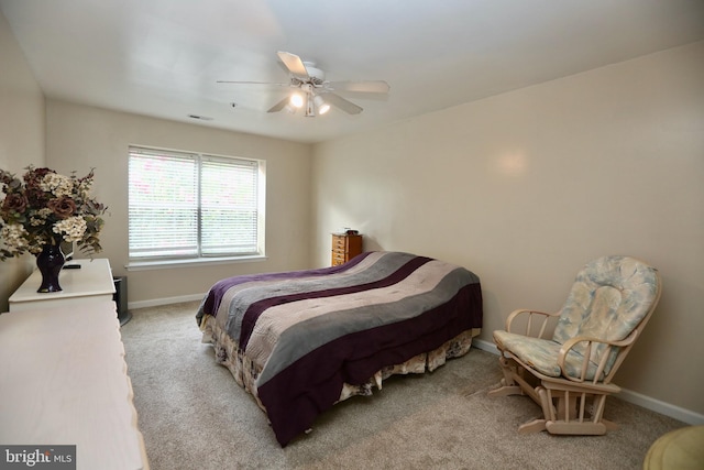 2704 Wimbledon Way, Blackwood, NJ 08012 - bedroom featuring baseboards, carpet, a ceiling fan, and visible vents