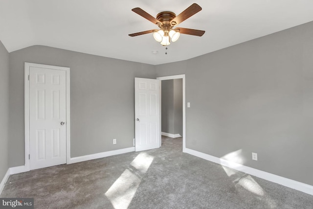 324 Woodbourne Ave, Baltimore, MD 21212 - unfurnished bedroom featuring carpet flooring, lofted ceiling, and a ceiling fan