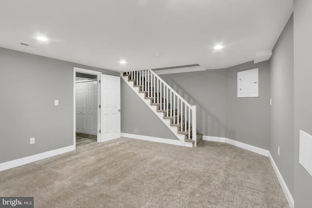 324 Woodbourne Ave, Baltimore, MD 21212 - finished below grade area featuring recessed lighting, stairs, and carpet