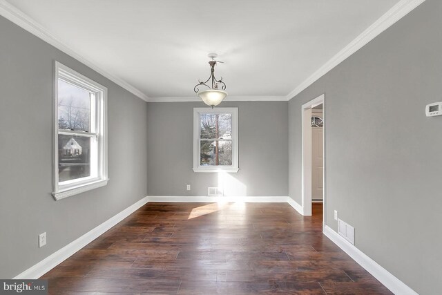 324 Woodbourne Ave, Baltimore, MD 21212 - unfurnished room with crown molding and dark wood-style flooring