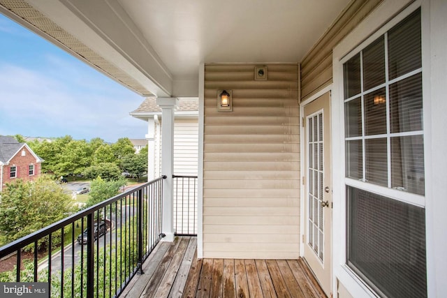 balcony featuring french doors