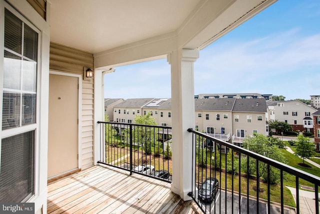 balcony with a residential view