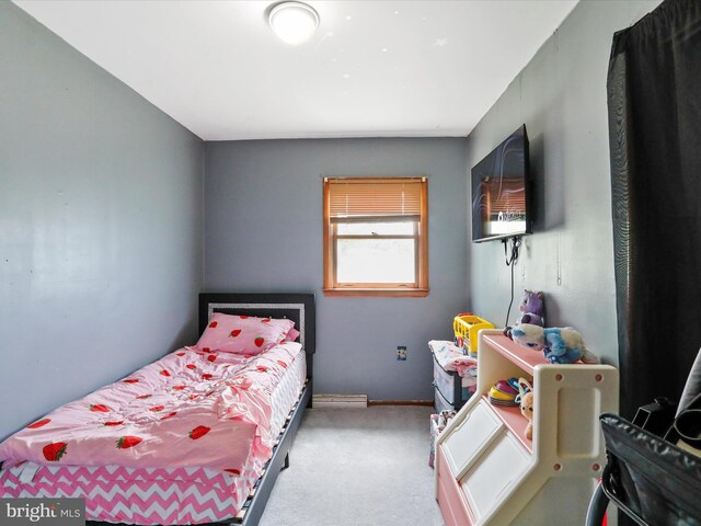 bedroom with carpet