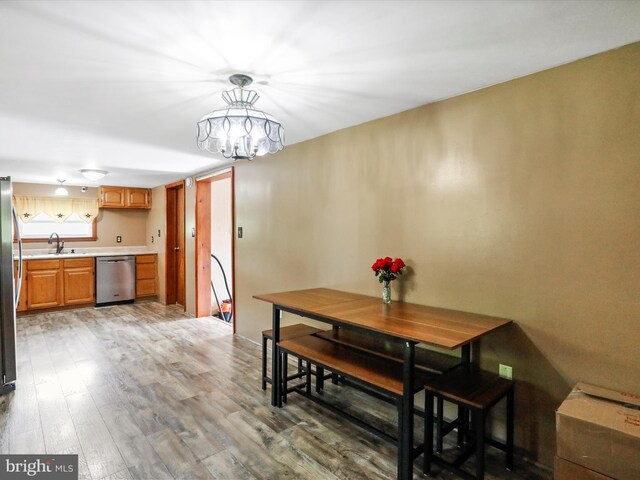 dining room featuring wood finished floors