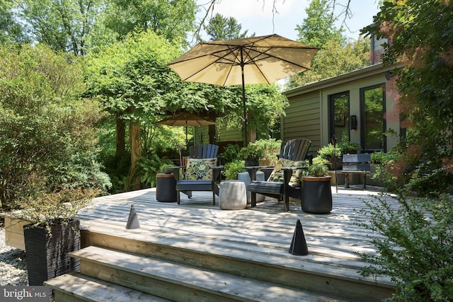 view of wooden deck