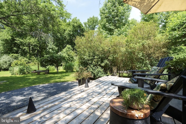 deck with a lawn
