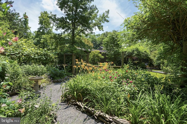 view of yard with fence