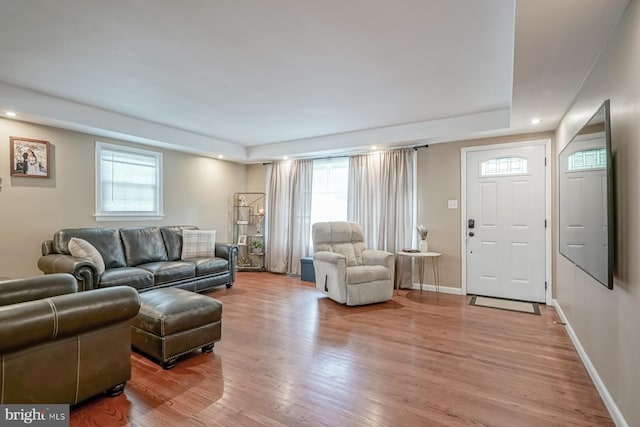 20 Aspen Dr, Pennsville, NJ 08070 - living area featuring recessed lighting, baseboards, and wood finished floors
