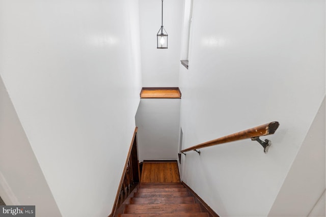 3403 Toone St, Baltimore, MD 21224 - stairway featuring wood finished floors