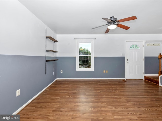 201 N 2nd St, Woodsboro, MD 21798 - unfurnished room with a ceiling fan, wood finished floors, and baseboards