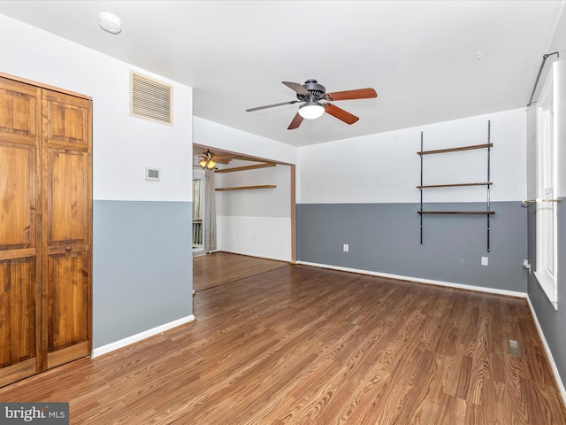201 N 2nd St, Woodsboro, MD 21798 - empty room featuring ceiling fan, wood finished floors, and baseboards