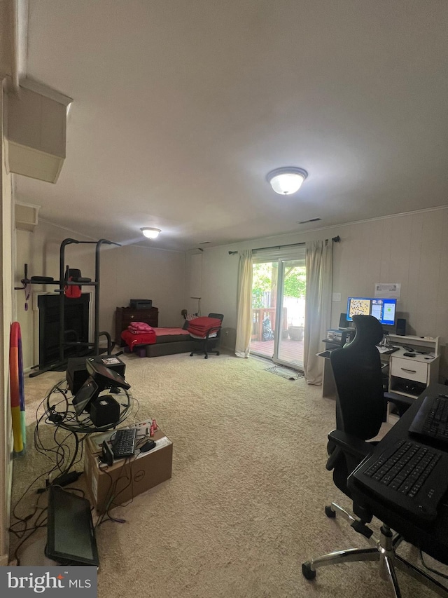view of carpeted office
