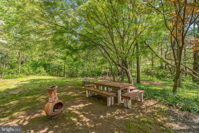 surrounding community featuring a view of trees