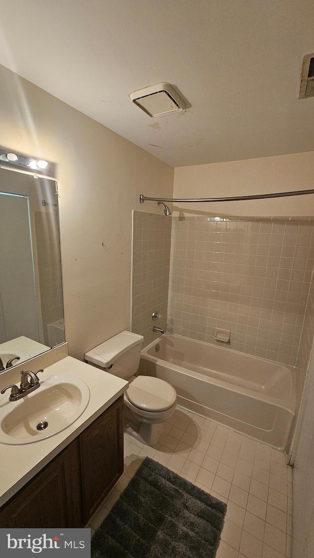 815 Ravens Crest Dr, Plainsboro, NJ 08536 - bathroom featuring tile patterned floors,  shower combination, vanity, and toilet