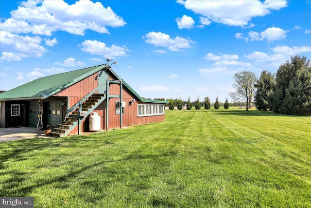 view of yard with stairway