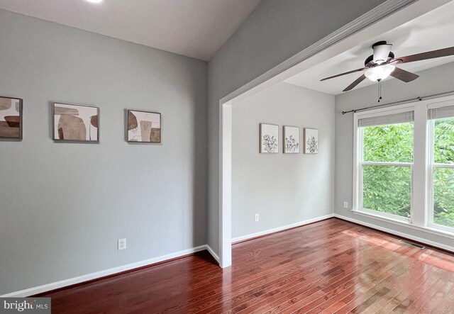 42667 New Dawn Ter, Brambleton, VA 20148 - spare room with hardwood / wood-style flooring, baseboards, and a ceiling fan