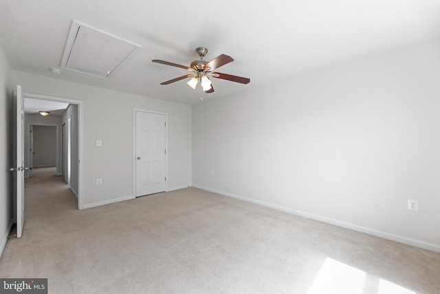 136 Roseville Ct, Boyce, VA 22620 - unfurnished bedroom featuring baseboards, attic access, ceiling fan, and light carpet