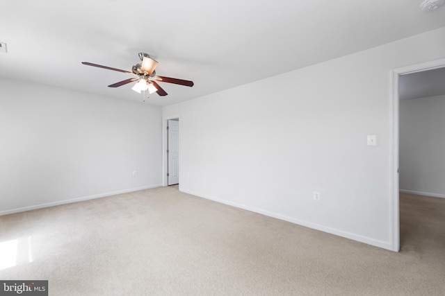 136 Roseville Ct, Boyce, VA 22620 - spare room featuring ceiling fan, light colored carpet, and baseboards
