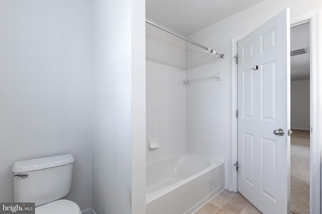 136 Roseville Ct, Boyce, VA 22620 - bathroom featuring bathing tub / shower combination, toilet, and visible vents