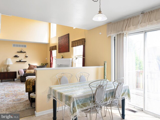 dining area featuring visible vents