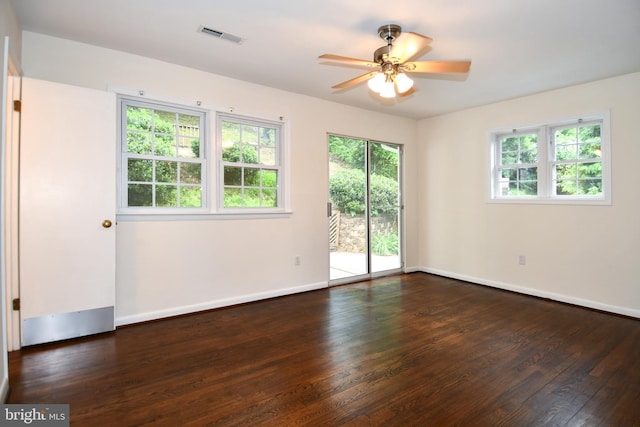 130 Great Lake Dr, Annapolis, MD 21403 - spare room featuring hardwood / wood-style flooring, ceiling fan, and baseboards