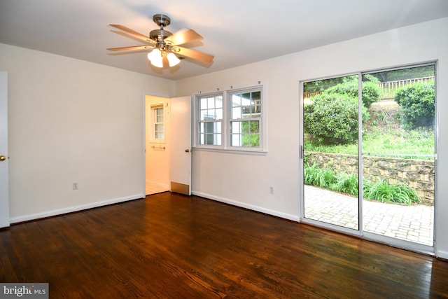 130 Great Lake Dr, Annapolis, MD 21403 - empty room featuring baseboards, wood finished floors, and ceiling fan