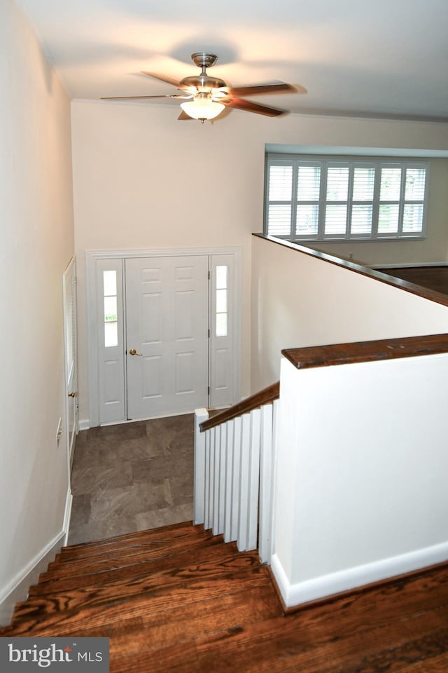 130 Great Lake Dr, Annapolis, MD 21403 - foyer with a ceiling fan, healthy amount of natural light, and baseboards