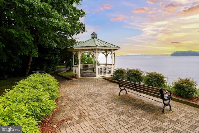 130 Great Lake Dr, Annapolis, MD 21403 - view of community featuring a gazebo, a water view, and a patio