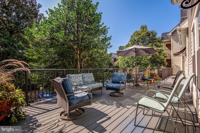 deck with outdoor lounge area