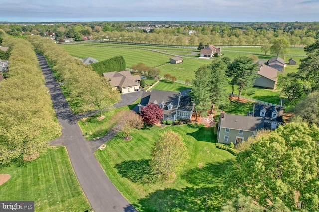 bird's eye view featuring a rural view