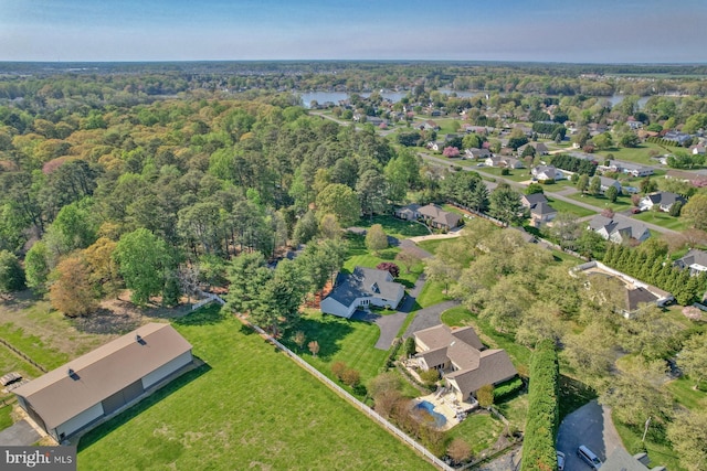 aerial view with a residential view
