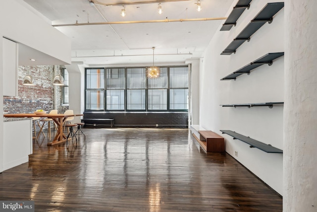 interior space with hardwood / wood-style floors