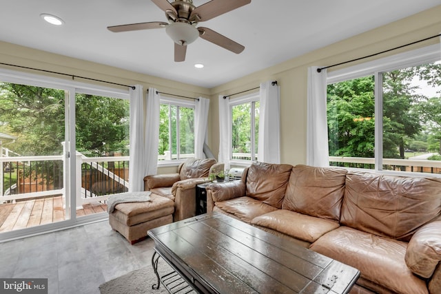 133 Teal Dr, Pasadena, MD 21122 - living room with a ceiling fan and recessed lighting